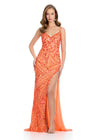 ASHLEYlauren 11819 - Coral Beaded Stappy Evening Gown - Ashley Lauren Prom Dress