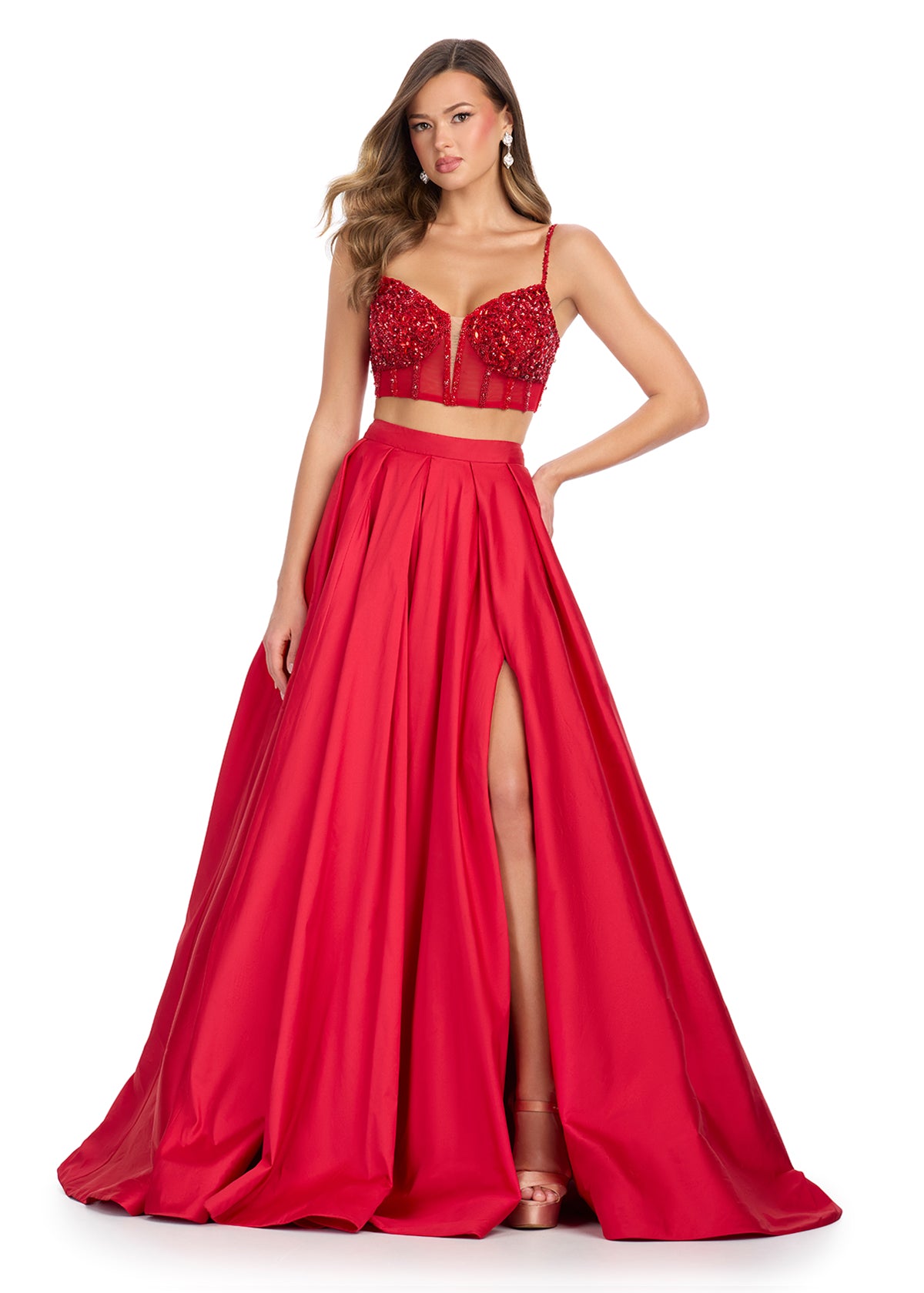 ASHLEYlauren 11826 - Two Piece Evening Gown - Embellished Corset
