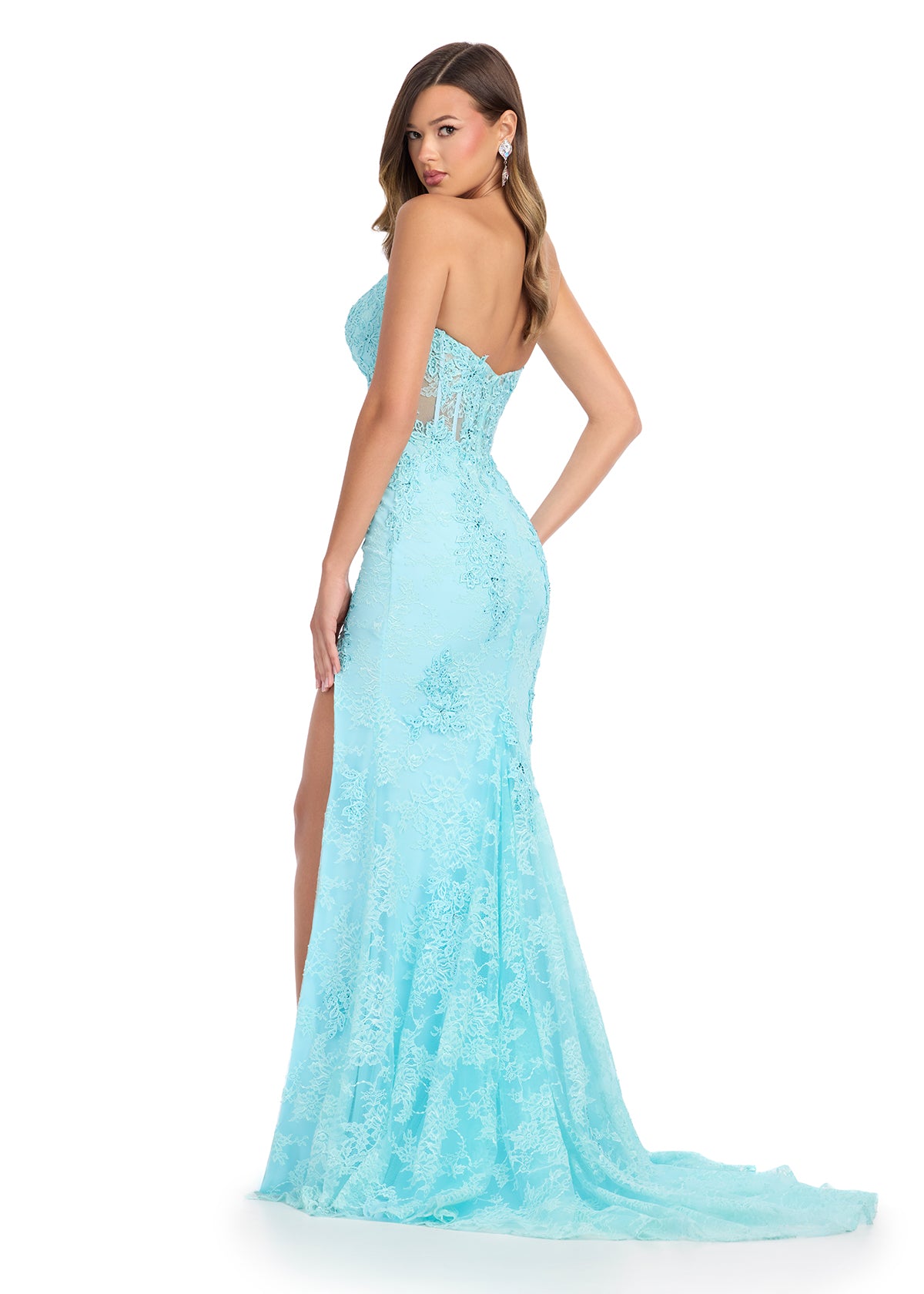 ASHLEYlauren 11859 Sweetheart Lace Appliqu Gown ASHLEYlauren 11859 Sweetheart Lace Appliqu Gown