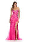 Must-have gown featuring a flattering sweetheart neckline, intricate press-on stone embellishments, and a left leg slit for a glamorous and sophisticated look. Perfect for special occasions.