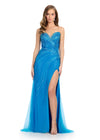 Must-have gown featuring a flattering sweetheart neckline, intricate press-on stone embellishments, and a left leg slit for a glamorous and sophisticated look. Perfect for special occasions.