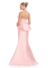 ASHLEYlauren 11874 - Light Pink - Off Shoulder Mermaid Gown with Peplum Waist - Back View