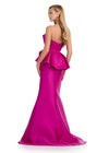 ASHLEYlauren 11874 - Pink Off Shoulder Mermaid Gown with Peplum Waist - Back View