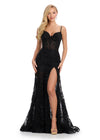 Elegant tulle gown featuring delicate spaghetti straps, a sweetheart neckline, and intricate embroidered appliqué that cascades down the skirt. Complete with a left leg slit and sweep train for a romantic and glamorous look. Perfect for special occasions.
