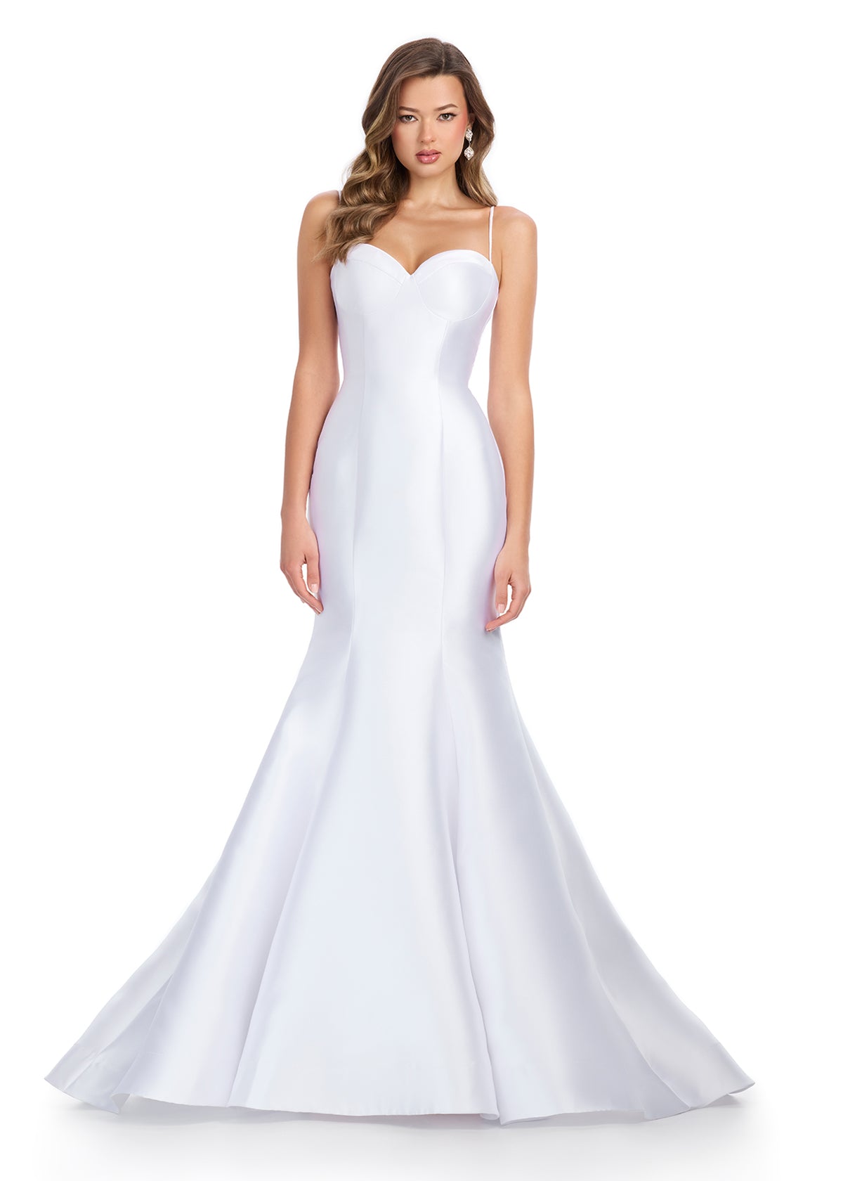 ASHLEYlauren 11911 Mikado Mermaid Gown with Corset Bodice
