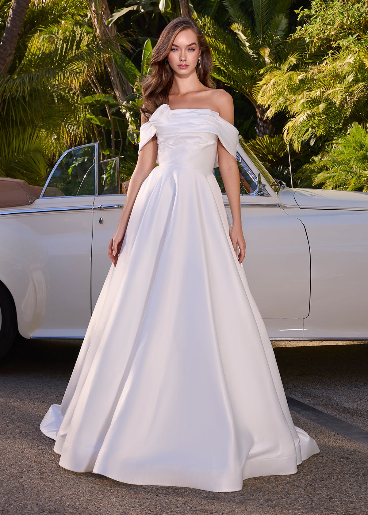ASHLEYlauren 11914 Off-Shoulder Mikado Floral Ball Gown ASHLEYlauren 11914 Off-Shoulder Mikado Floral Ball Gown
