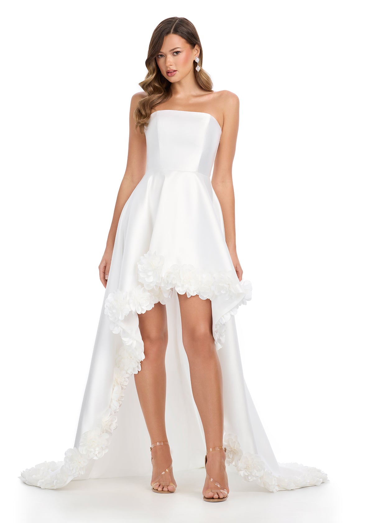 ASHLEYlauren 11970 Strapless Mikado High-Low Dress
