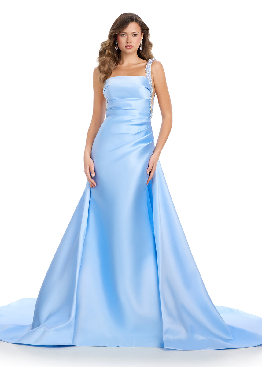 Ukutan様6579★M スカイブルー グラデーション スタンダードドレス 11979_Sky_Mikado_Gown_with_Bea
