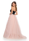 Back - ASHLEYlauren 11984 - Black & Pink Strapless Tulle Ball Gown - Ashley Lauren Dress Video