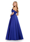 ASHLEYlauren 12017 - Royal Blue Embellished Off Shoulder Ball Gown - Bardot Evening Gown - Ashley Lauren Dress - Back View