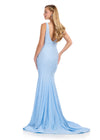 ASHLEYlauren 12030 – Baby Blue Pearl & Crystal Embellished Evening Gown | Prom & Pageant