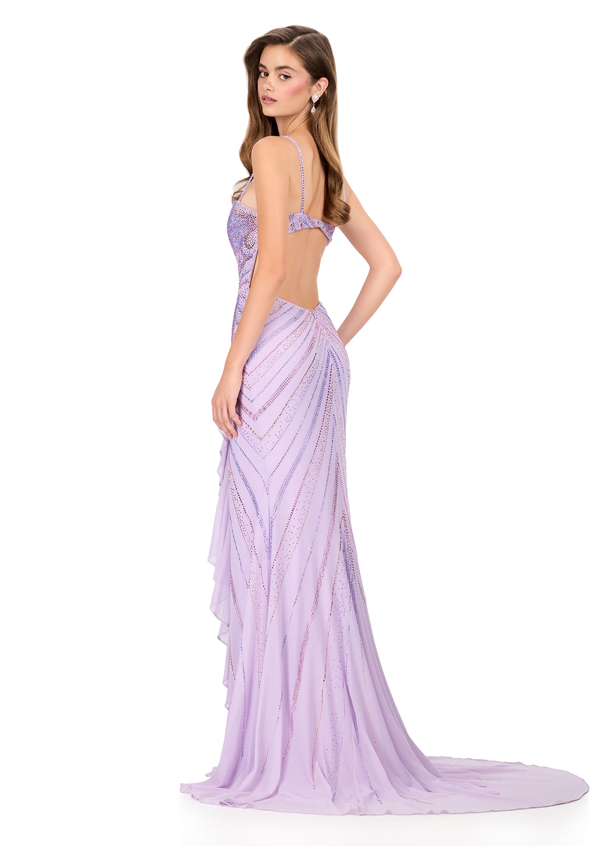 ASHLEYlauren Style 12166 - Press On Dress with Spaghetti Straps