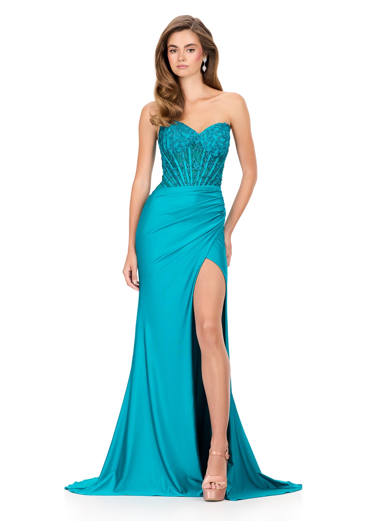 ASHLEYlauren Style 12168 - Strapless Corset Dress with Fitted Skirt