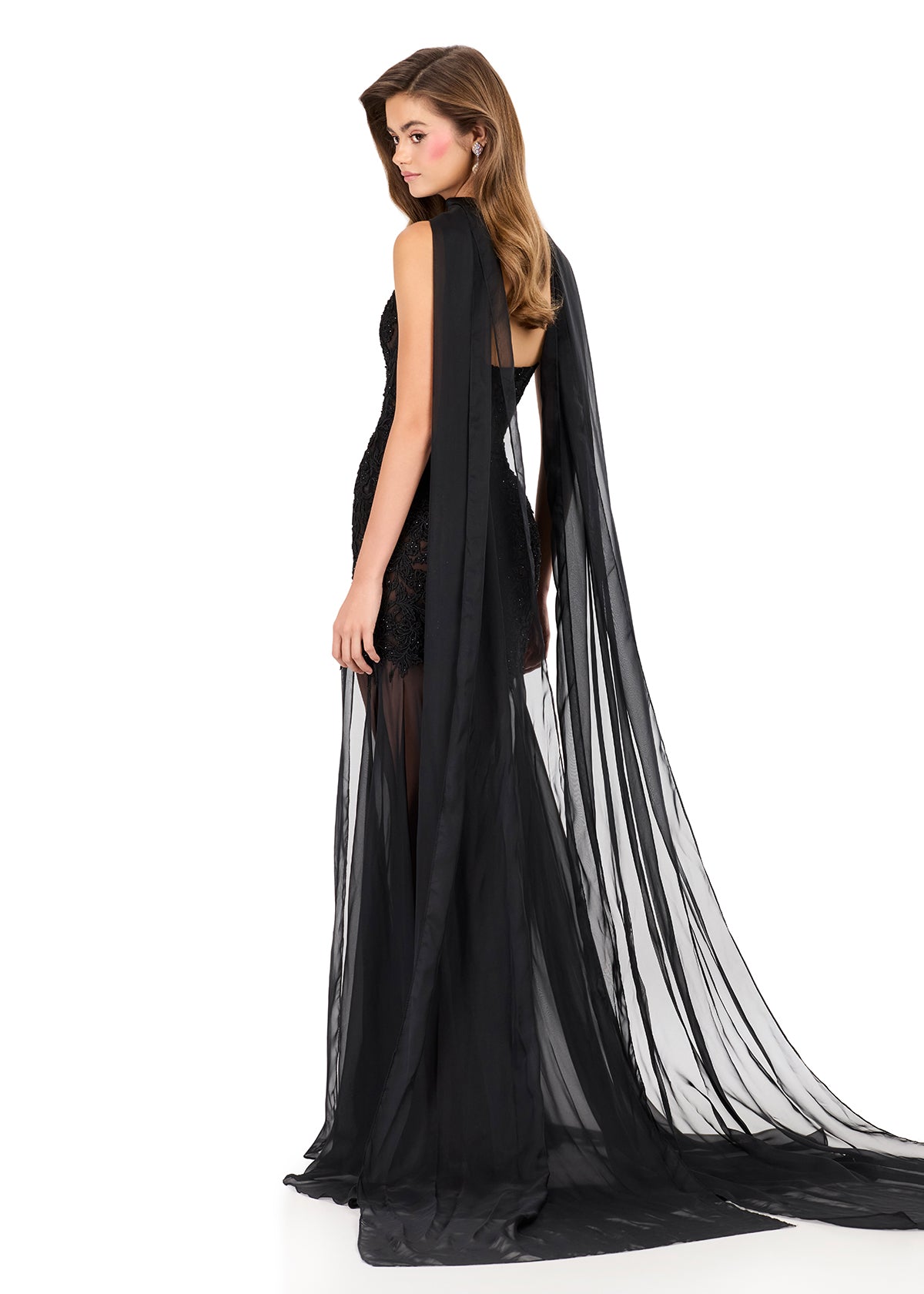 ASHLEYlauren Style 12257 - Strapless Fitted Dress with Applique Lace