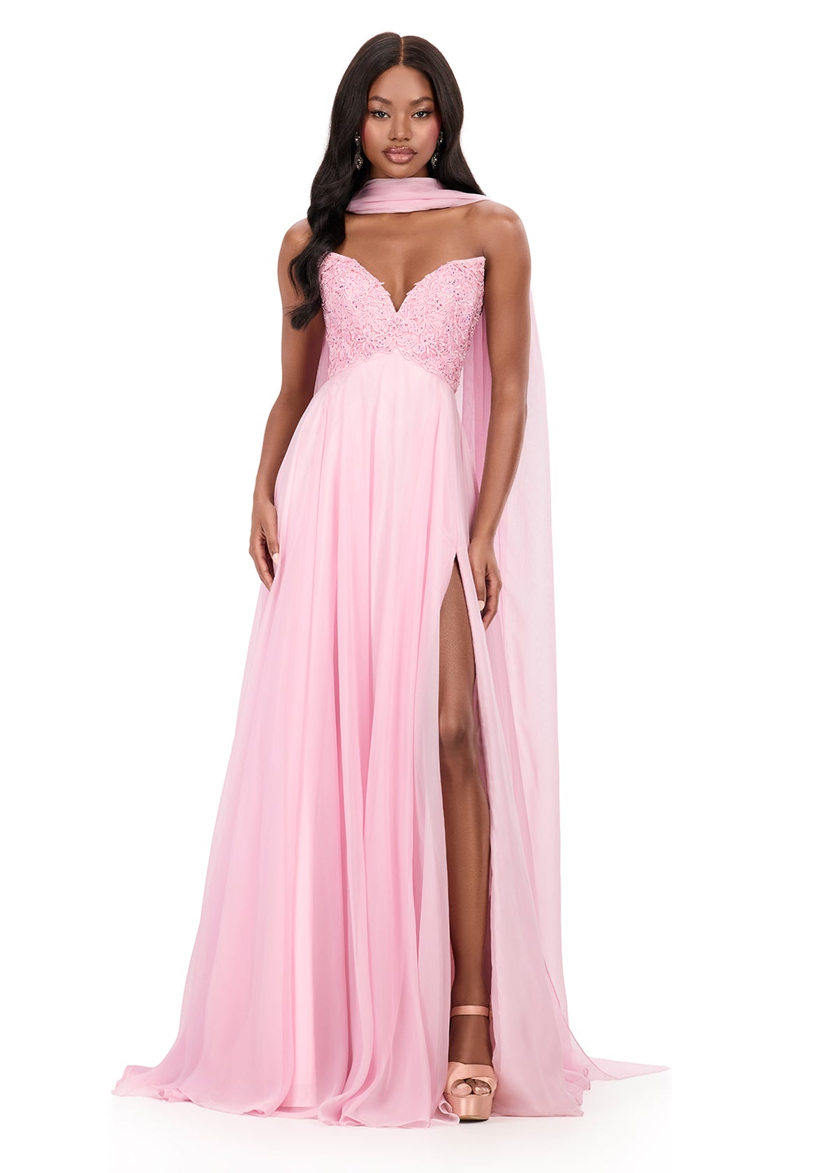 asteria sweetheart chiffon long dress ASHLEYlauren Style 12258