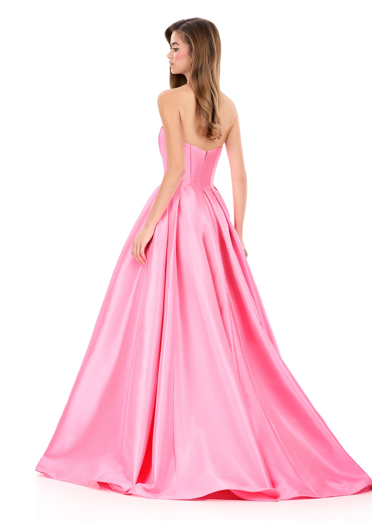 ASHLEYlauren Style 12264 - Strapless Mikado Gown with Pleated Skirt