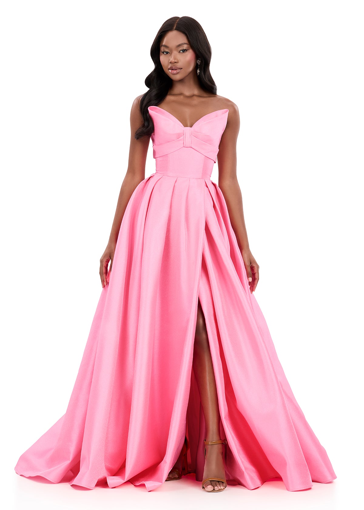 ASHLEYlauren Style 12265 - Strapless Mikado gown with A-Line Skirt