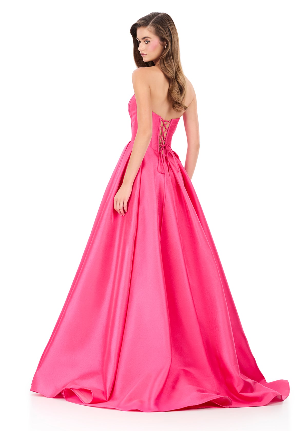 ASHLEYlauren Style 12266 - Strapless Mikado Ballgown with Lace Up Back