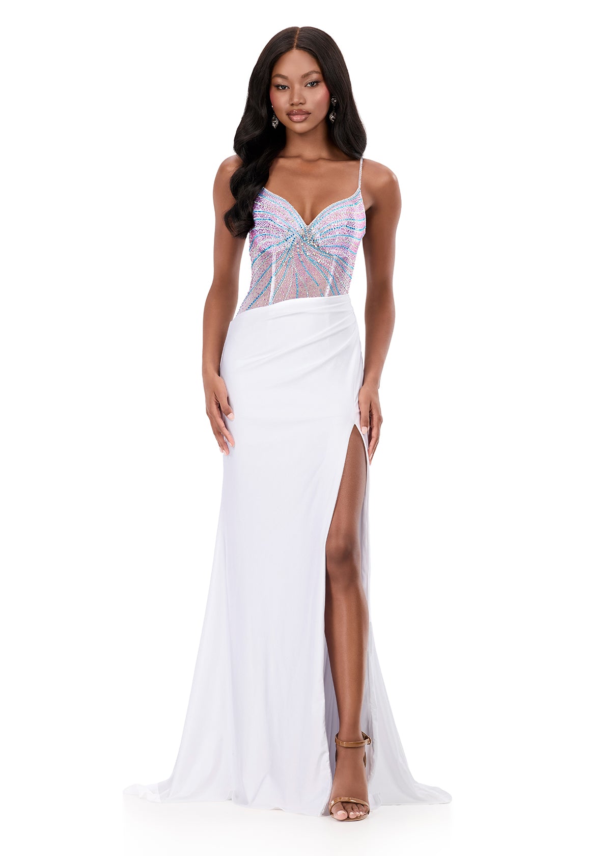 ASHLEYlauren Style 12270 - Fitted Jersey Dress with Lace Up Back ASHLEYlauren Style 12270 - Fitted Jersey Dress with Lace Up Back
