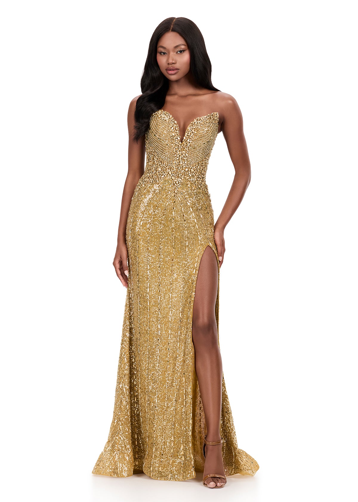 ASHLEYlauren Style 12273 - Beaded Dress with Sweetheart Neckline ASHLEYlauren Style 12273 - Beaded Dress with Sweetheart Neckline