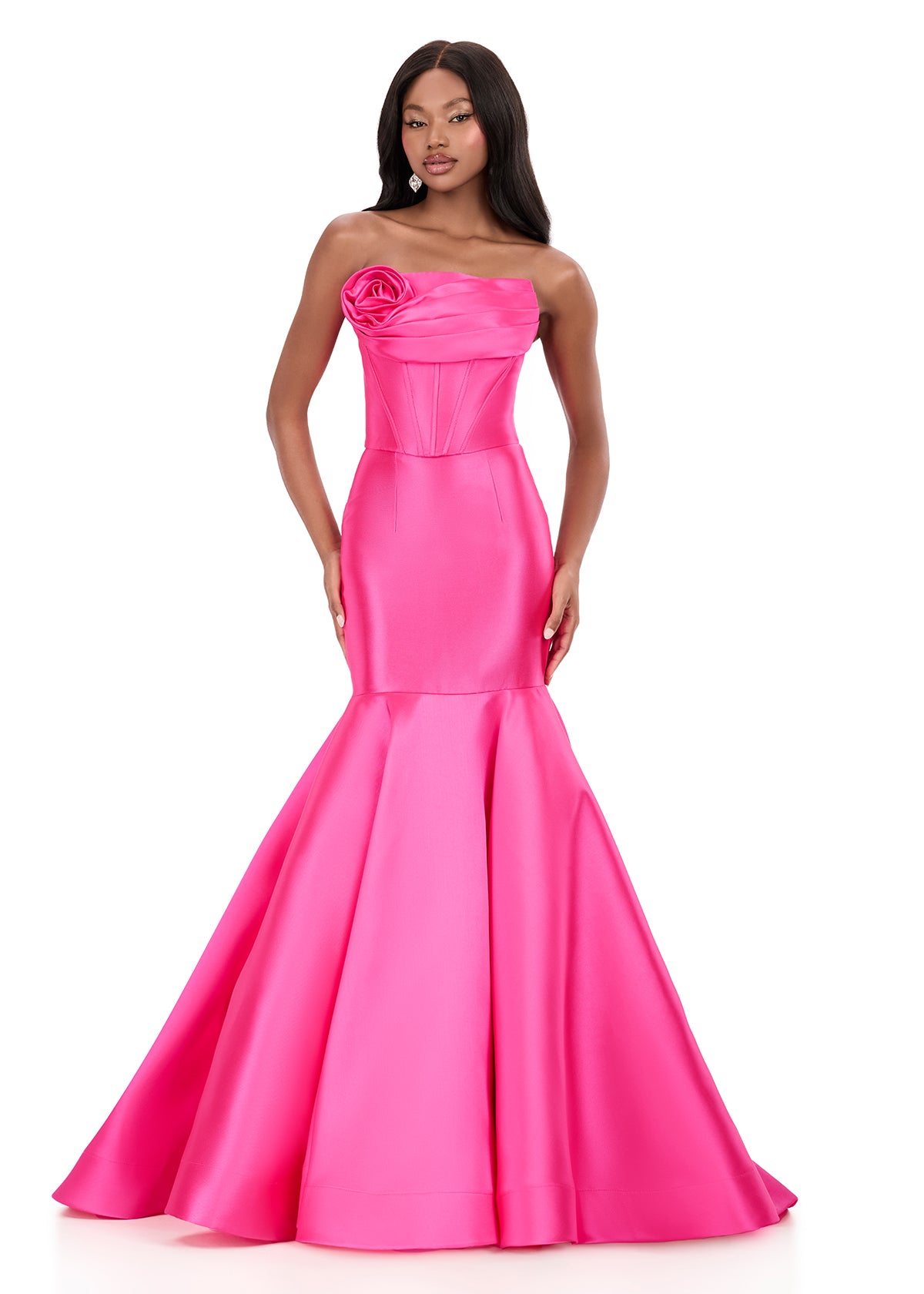 ASHLEYlauren Style 12278 - Mikado Dress with a Dramatic Mermaid Skirt