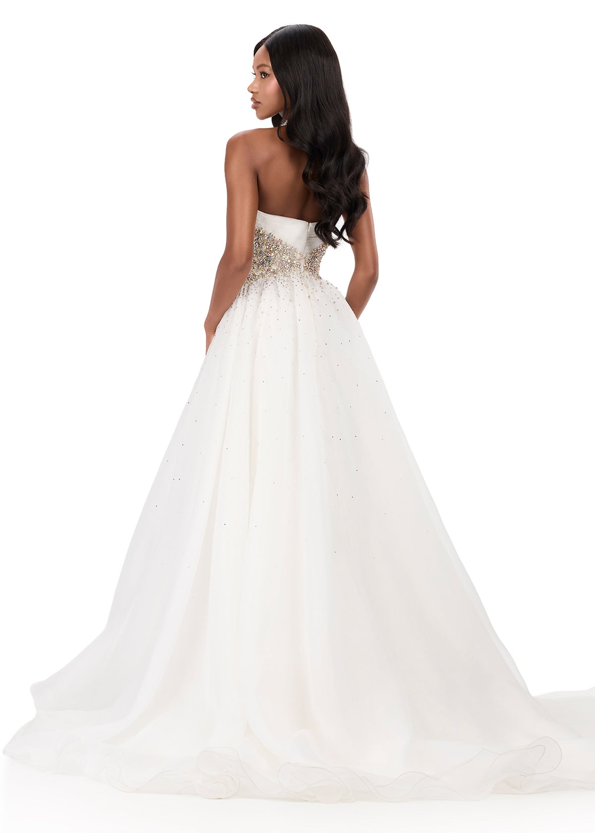 ASHLEYlauren Style 12283 - Flowing Organza Ballgown with Halter Top