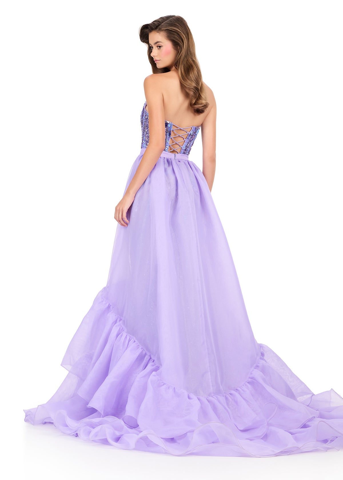 ASHLEYlauren Style 12294 - Flowy Organza Overskirt with Ruffled Layers ASHLEYlauren Style 12294 - Flowy Organza Overskirt with Ruffled Layers