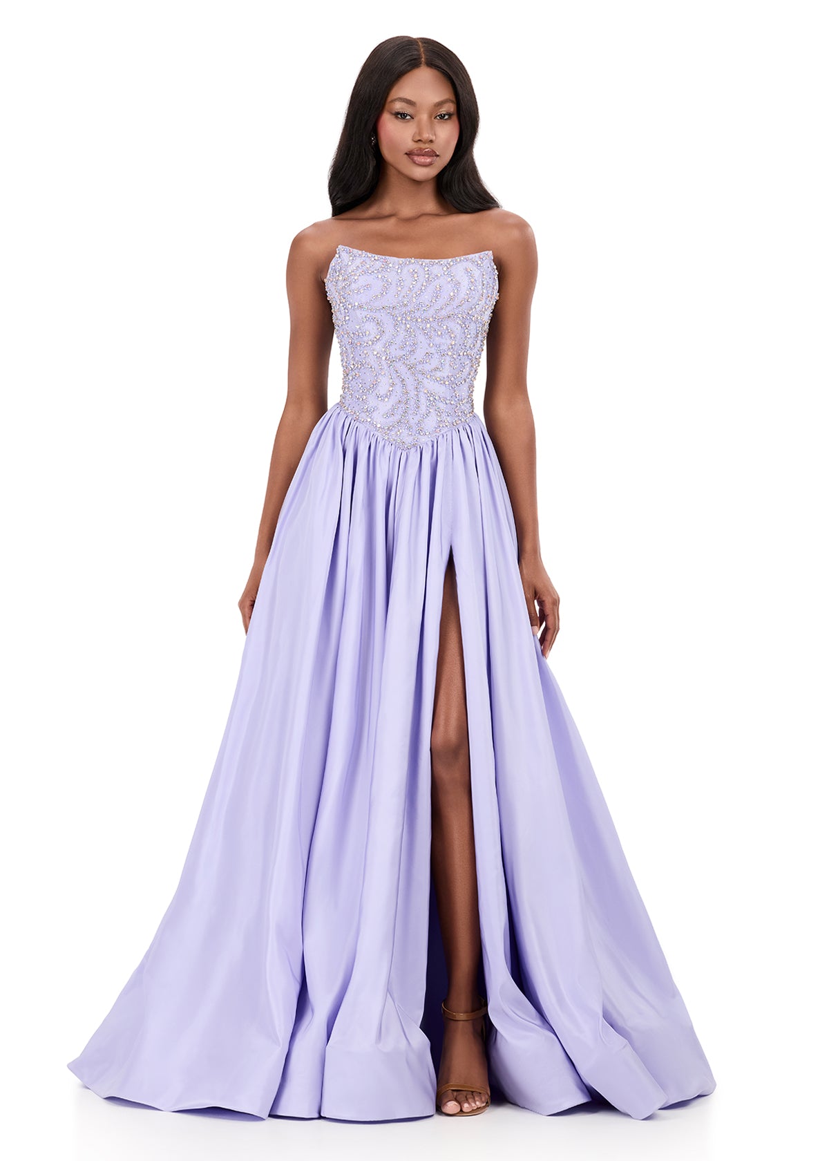glorious shine champagne metallic pearl tiered mini dress ASHLEYlauren Style 12298