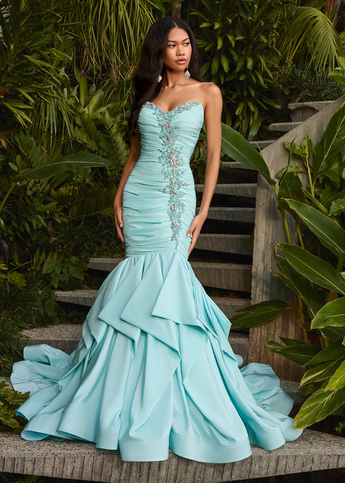 ASHLEYlauren Style 12301 - Ruched Mermaid Evening Gown