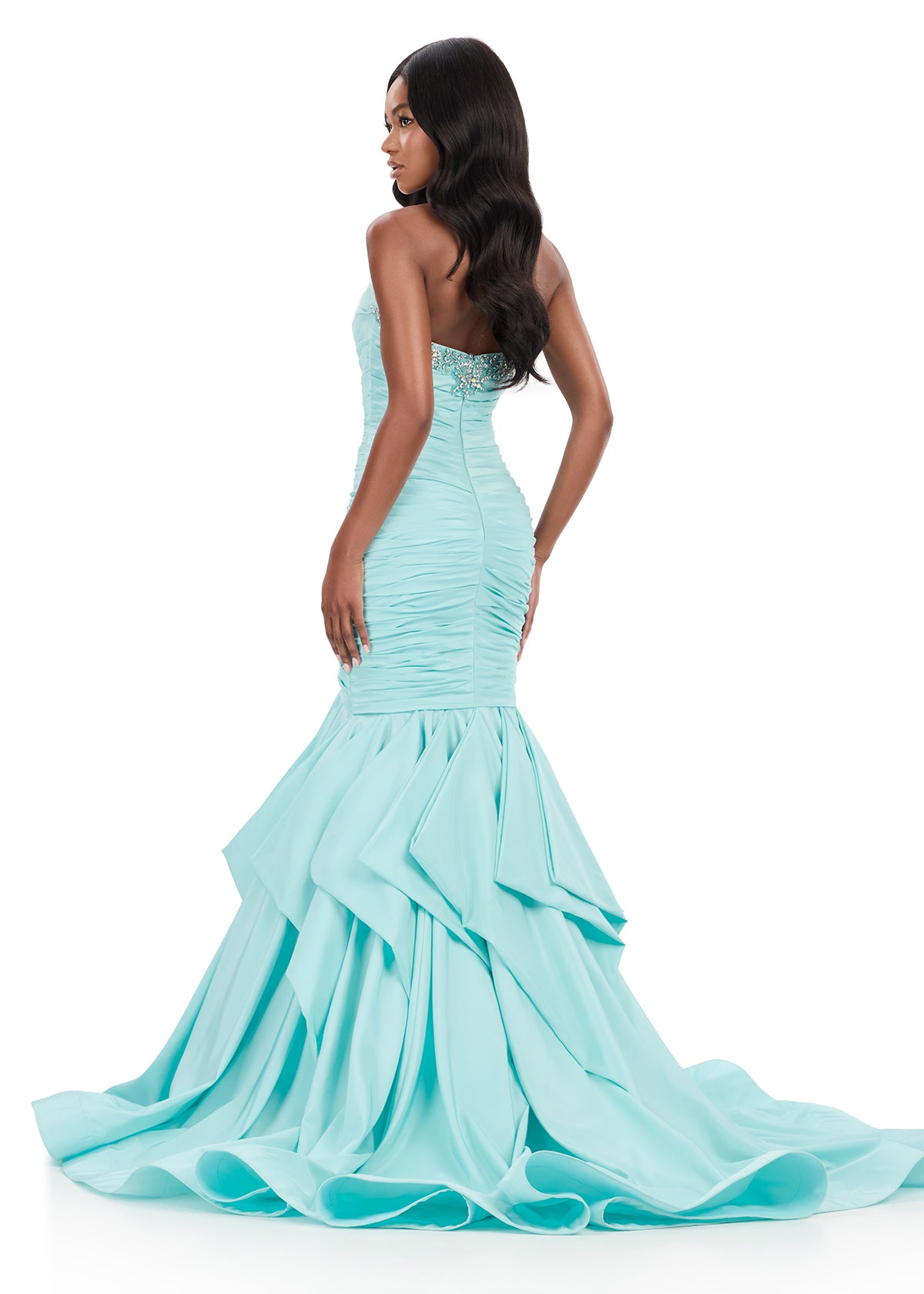 ASHLEYlauren Style 12301 - Ruched Mermaid Evening Gown
