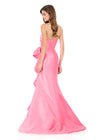 ASHLEYlauren 12309 | Candy-Pink strapless taffeta gown with cascading ruffle detail and dramatic full skirt