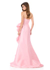 ASHLEYlauren 12309 | Ice-Pink strapless taffeta gown featuring dramatic cascading ruffle and sculpted full skirt
