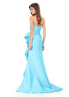 ASHLEYlauren 12309 | Sky strapless taffeta gown featuring cascading ruffle drape and voluminous skirt for standout evening elegance