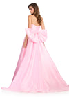 ASHLEYlauren 12387 Gown | Ice Pink flattering waist accentuating prom dress with sweetheart neckline and back statement bow