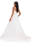 ASHLEYlauren 12390 Gown | Ivory flattering detailed beaded sweetheart neckline corset organza prom dress with dramatic glamorous skirt