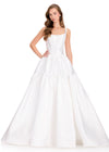 ASHLEYlauren 12398 Gown | Beautiful Ivory ball gown with a structured bodice, scoop neckline, and full layered skirt creating a bold and elegant silhouette