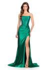 ASHLEYlauren 12416 Gown | Gorgeous emerald green strapless gala dress with sparkles and synched back