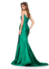 ASHLEYlauren 12416 Gown | Full length elegant emerald sparkly strapless prom dress