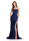 ASHLEYlauren 12416 Gown | Elegant long strapless evening gown with sparkles zip up back