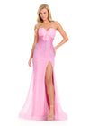 ASHLEYlauren 12418 Gown | Strapless for fitting gown with beaded embellishments and an elegant bow