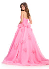 ASHLEYlauren 12422 Gown | Elegant evening gown strapless with floral embellishments