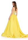 ASHLEYlauren 12425 Gown | Stunning full length strapless gown with beaded top and choker