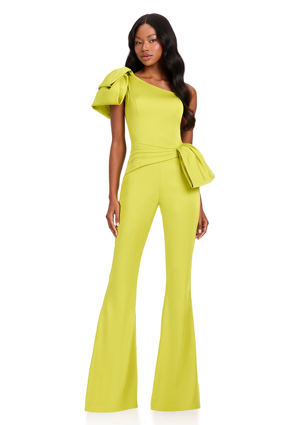 ASHLEYlauren Style 12428 - One Shoulder Crepe Jumpsuit