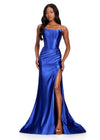 ASHLEYlauren 12432 Gown | full length royal blue prom dress with elegant synch back