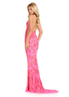 ASHLEYlauren 12440 Gown | Stunning hot pink fully beaded formal gown with a fitted silhouette and open back.
