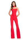 ASHLEYlauren 12441 Pantsuit | Stunning interview jumpsuit with elegant vibrant choker