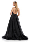 Back - Elevate your look with this stunning layered organza overskirt featuring a structured wire hem and a sweeping train. The perfect statement piece to add flair to any dress, romper, bodysuit, or jumpsuit.