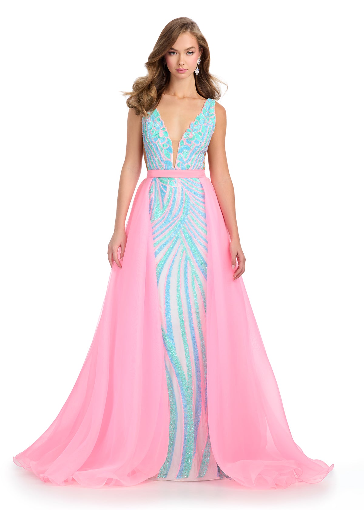 Elevate your look with this stunning layered organza overskirt featuring a structured wire hem and a sweeping train. The perfect statement piece to add flair to any dress, romper, bodysuit, or jumpsuit.