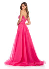 Back - Elevate your look with this stunning layered organza overskirt featuring a structured wire hem and a sweeping train. The perfect statement piece to add flair to any dress, romper, bodysuit, or jumpsuit.
