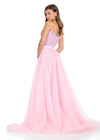 Back - Elevate your look with this stunning layered organza overskirt featuring a structured wire hem and a sweeping train. The perfect statement piece to add flair to any dress, romper, bodysuit, or jumpsuit.